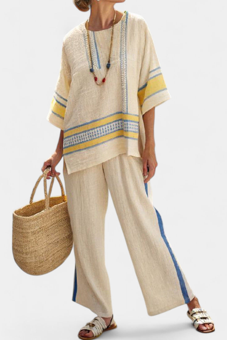 Loose Casual Womens Summer Cross-Border Fashion Beach Vacation Two-Piece Set