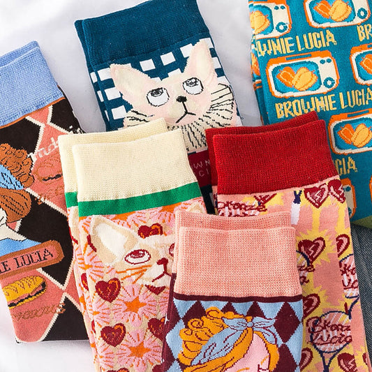 Stockings Children Personality Cotton Middle Tube