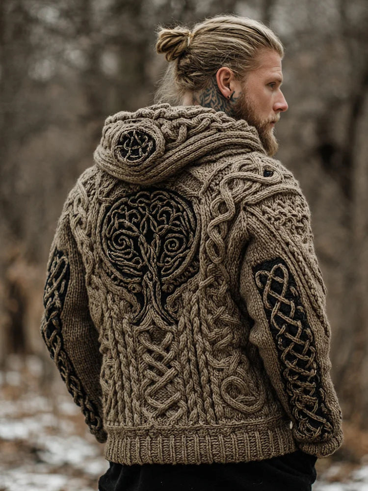 AutumnWinter Hooded Knitwear 3D Digital Print Unisex Crew-Neck Pullover Sweater For Men And Women