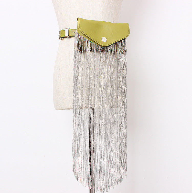 Concave Street Style Personality Tassel Chain Waist Bag Women