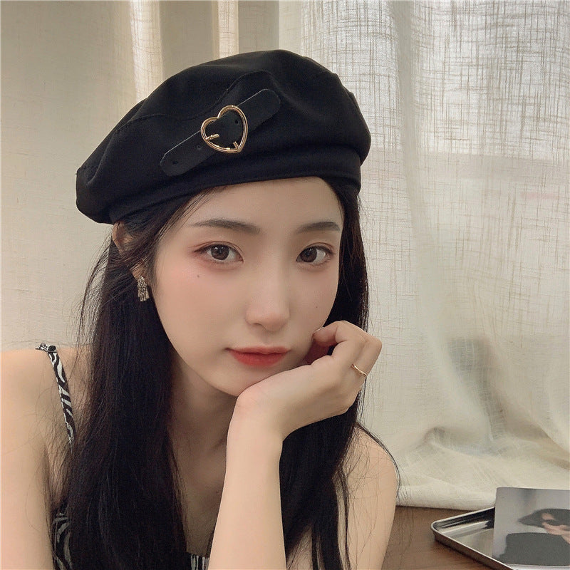 Women's Summer Breathable Retro Black Sweet Beret