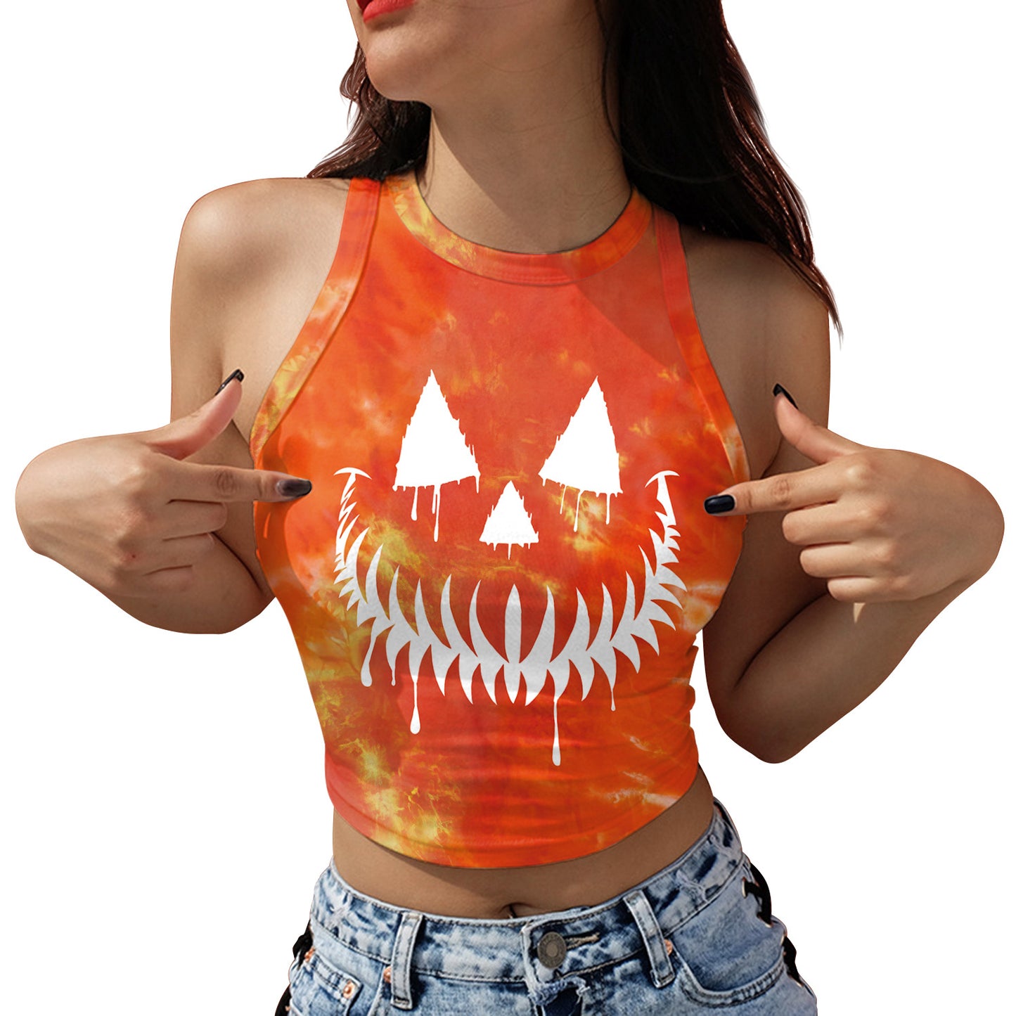 Skeleton Skull Digital Printing Vest Top For Women
