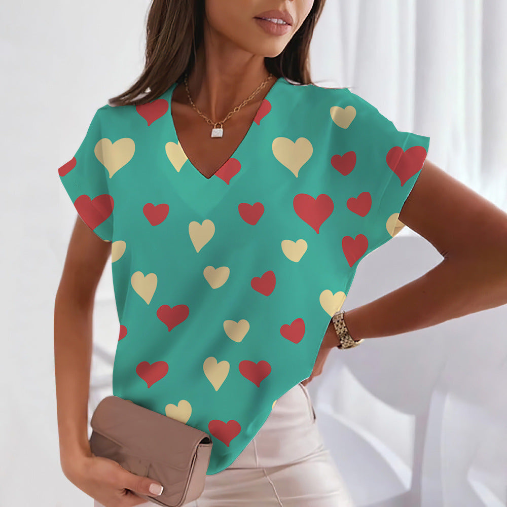 Printed Cute Sweet Short-sleeved T-shirt