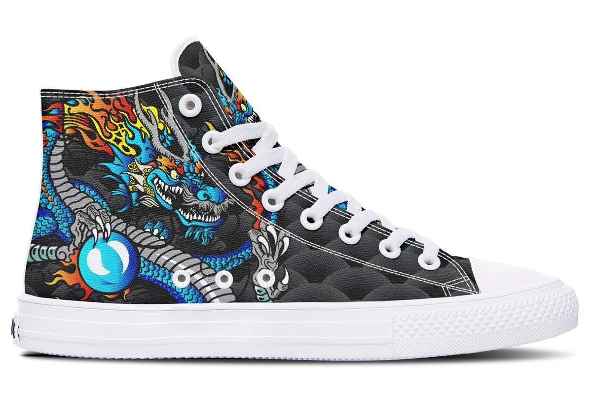 Men's And Women's Fashion Color Printing High-top Canvas Shoes