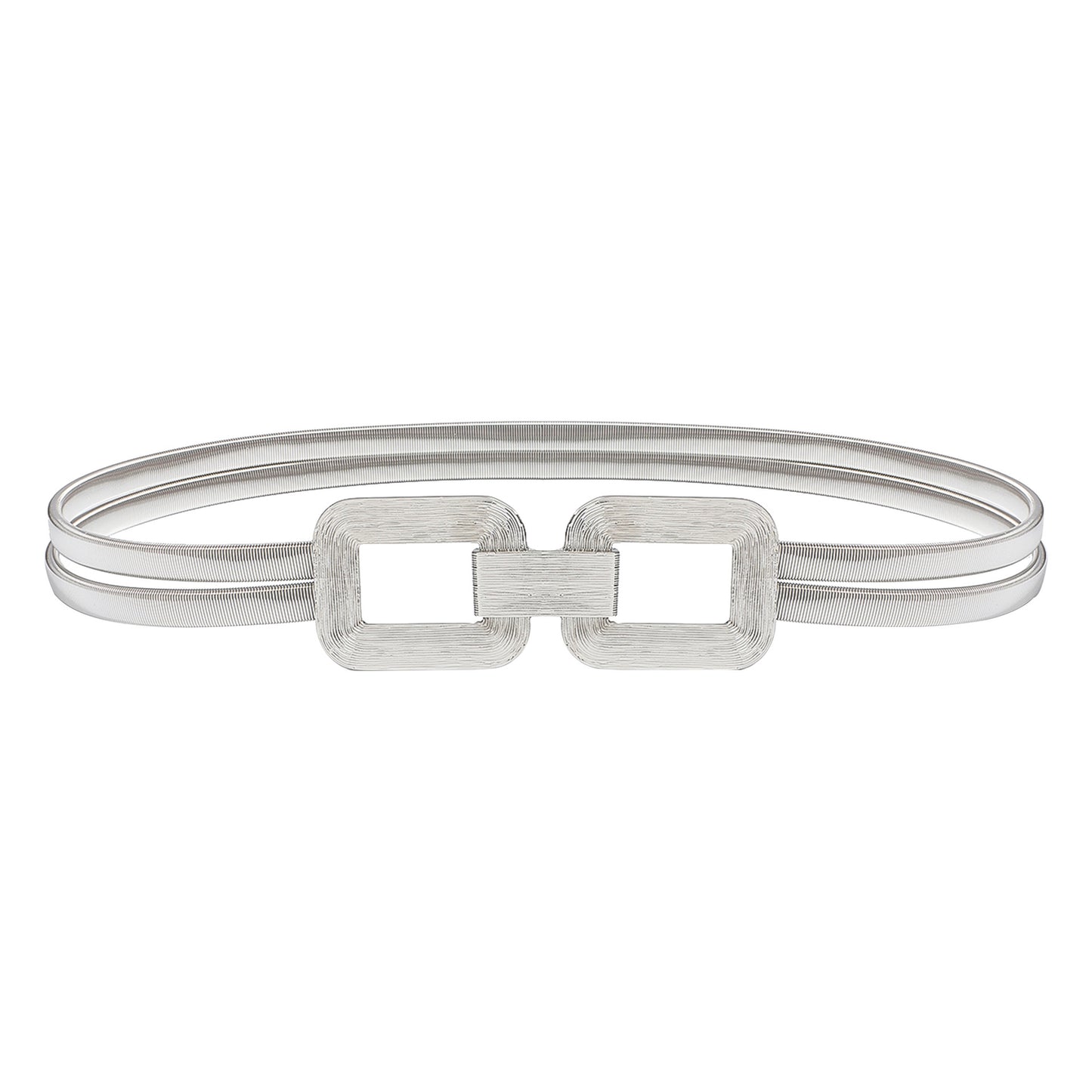 Cross-border Metal Double Spring Belt Casual Elastic A Pair Of Buckles Girdle Coat Decoration Waist Chain