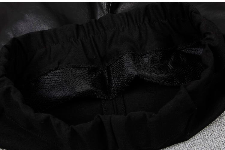 Stitching Stretch Pencil Women's Leather Pants