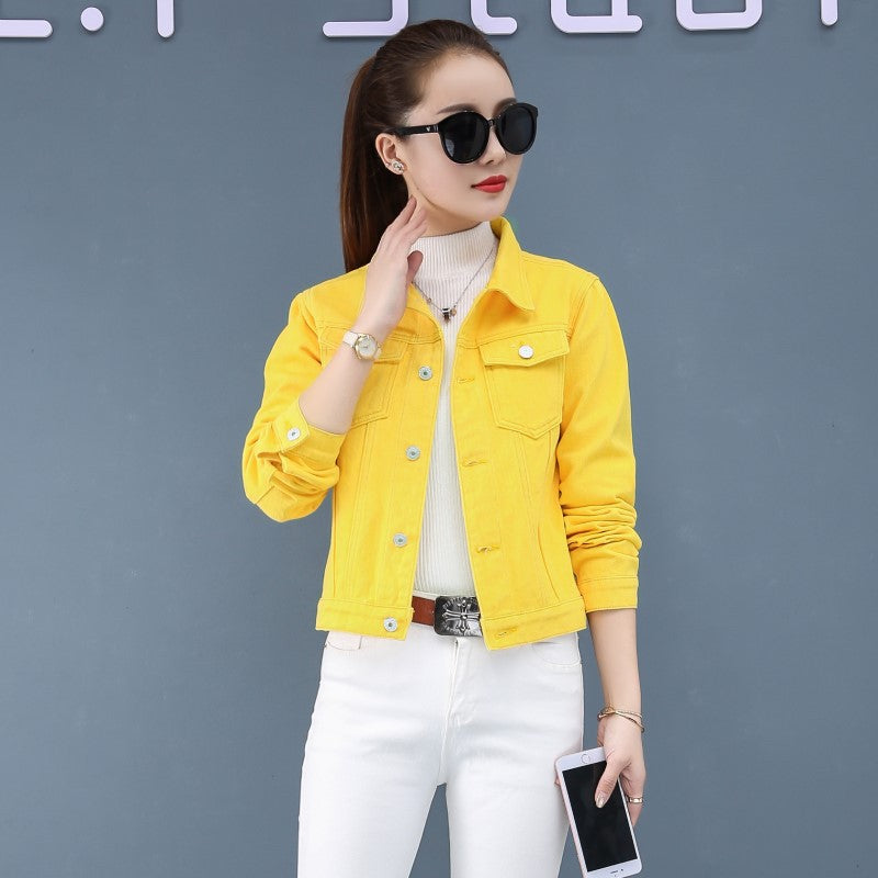 New Spring Autumn Candy Colored Denim Clothing