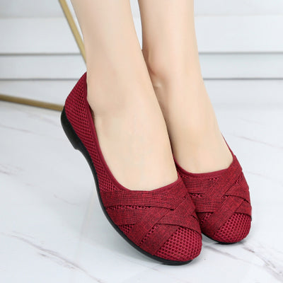 Women's Fashion Cloth Shoes Summer Soft Sole Flat Heel