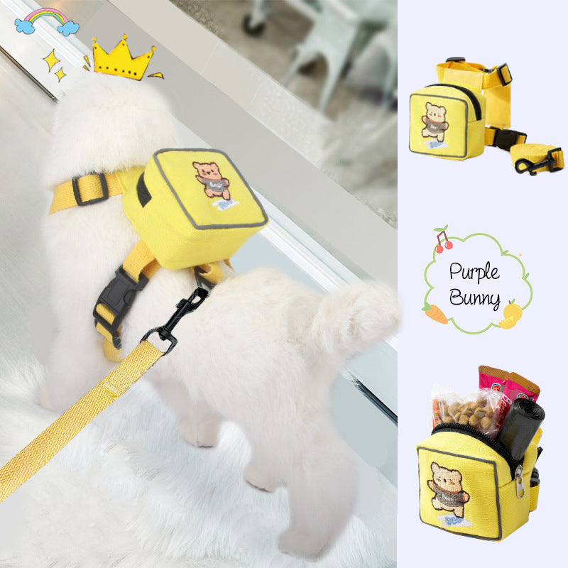 Korean Embroidery Pet Backpack Hand Holding Rope