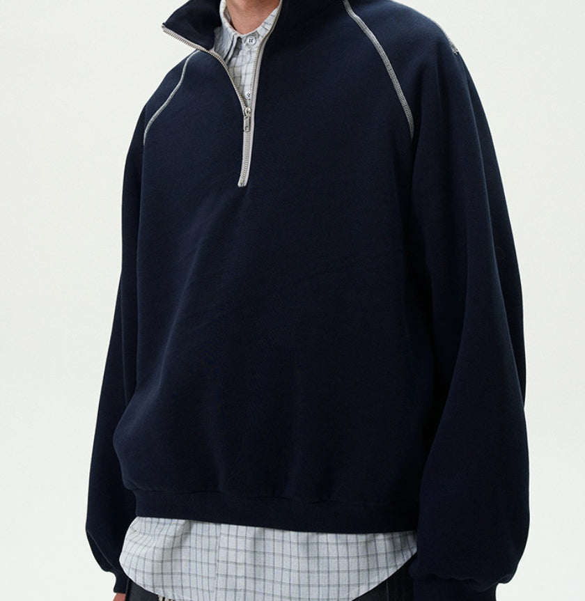 Highend Retro Halfzip Hættetrøje