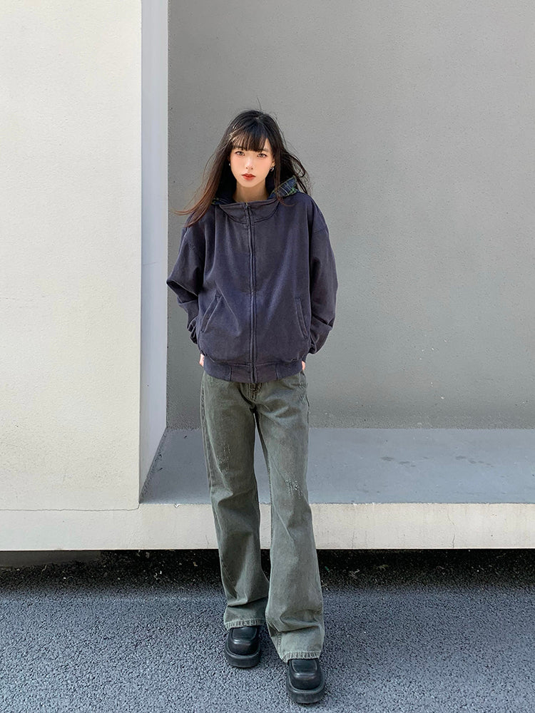 Retro Cleanfit Sweater til mænd og kvinder, niche-design hættetrøje