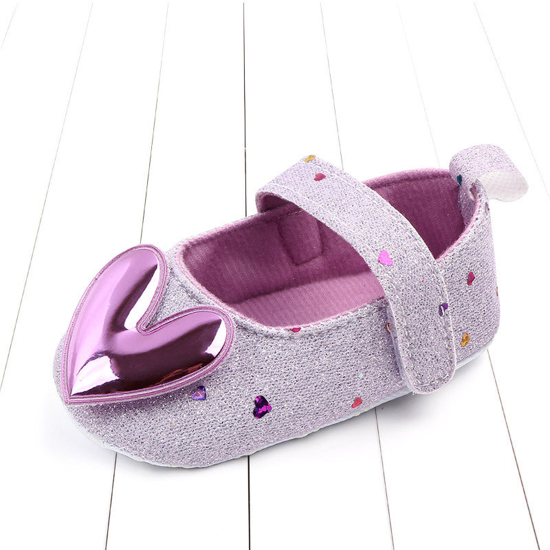 Autumn New Girls Baby Toddler Shoes Sequined Love Princess Shoes