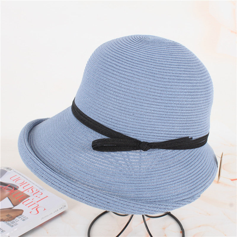 Simple Curled Bow Sunshade Hat