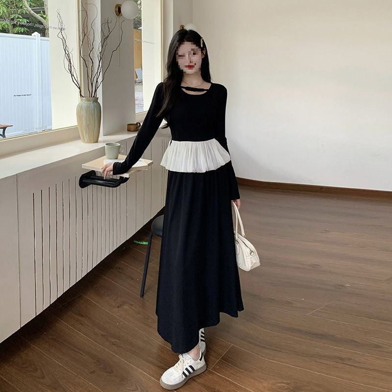 Women's Long-sleeved Top High-waisted Slim Skirt Two-piece Set