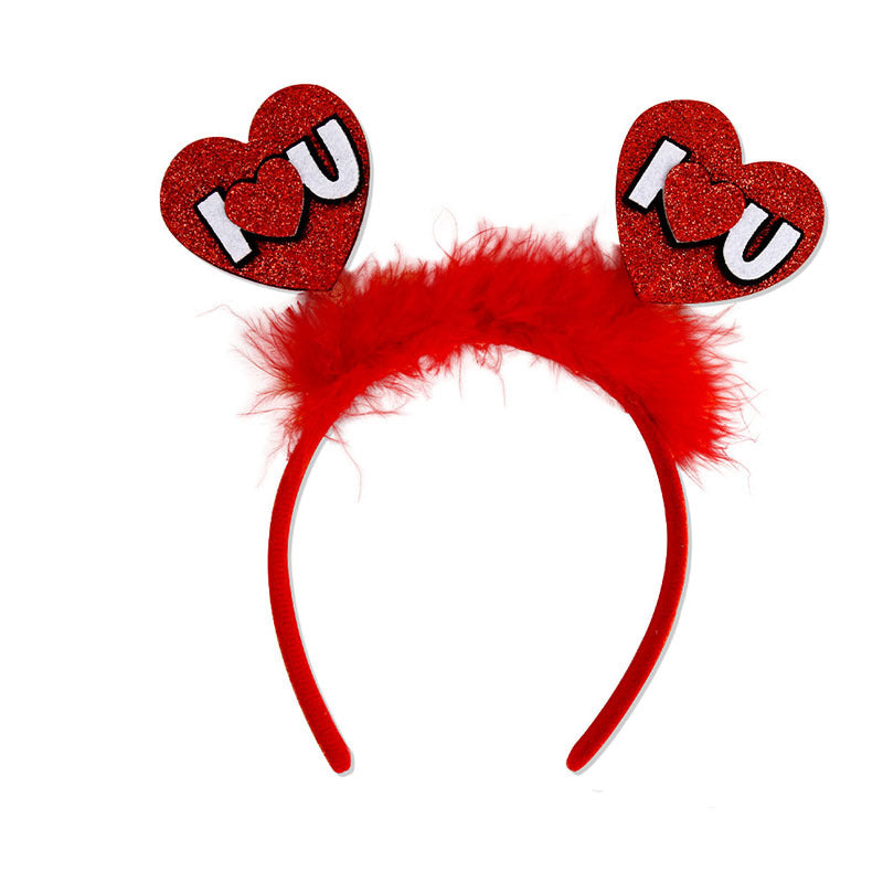 Red Heart Headband Accessories Three-dimensional