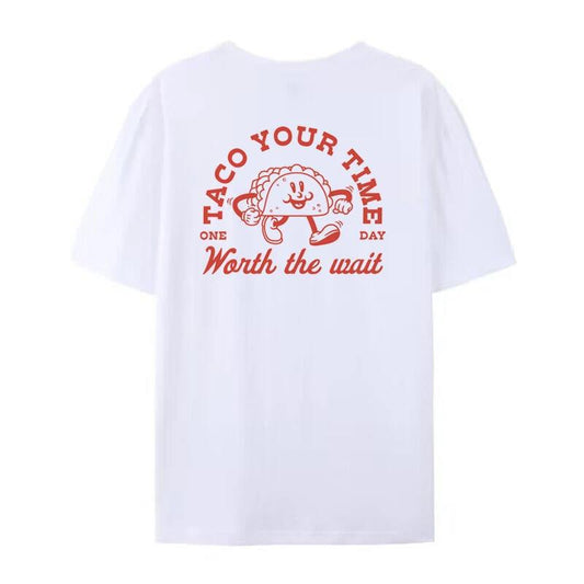 Taco Your Time Retro Funny Food T-Shirts Hippie Cute Taco Lo