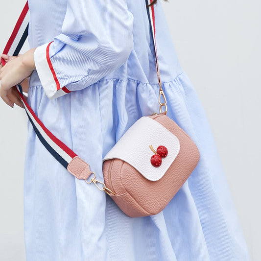 Fashion Sweet Cherry Leather Messenger Bag