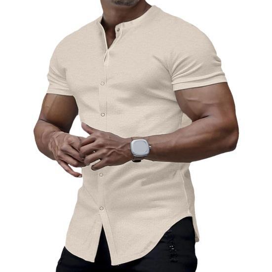 Solid Color Shirt Korean Summer New Button Short Sleeve