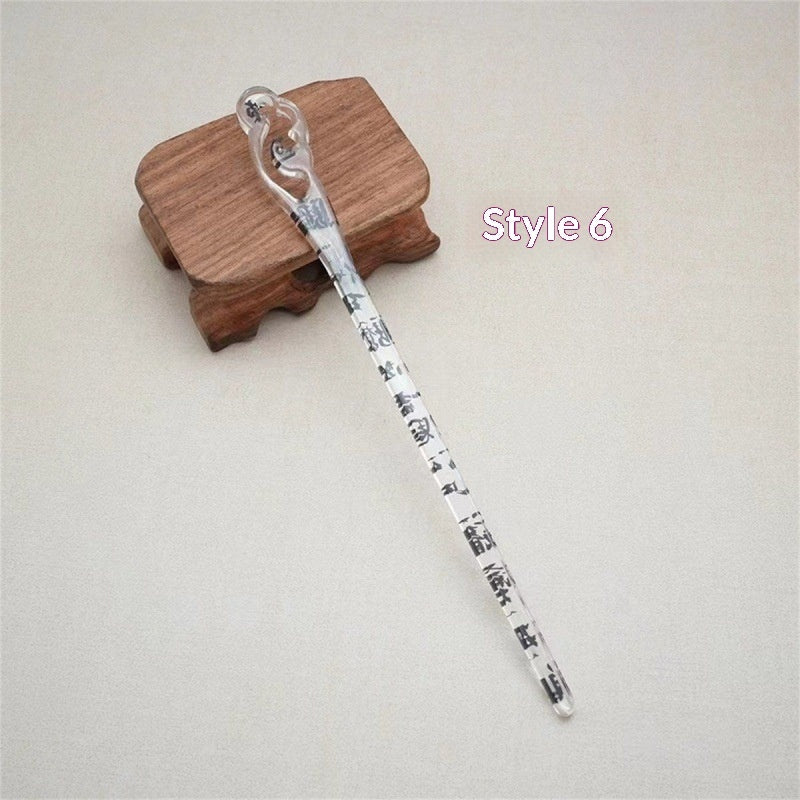 Elegant Chinese-style Hairpin In Traditional Chinese Ink-wash Style