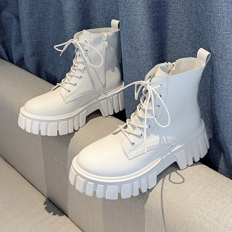 Women's Fashion Personality Thick Sole Lace Up Martin Boots