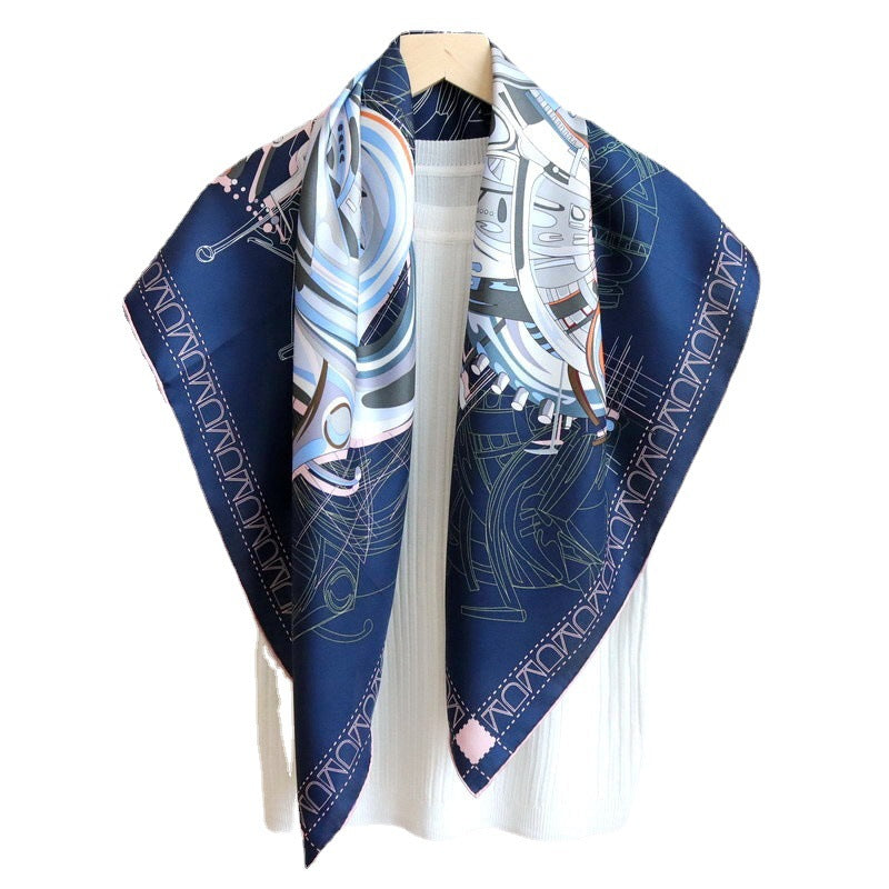 Copper Circumference Iron Horse Silk Twill 14 M Large Kerchief Spring