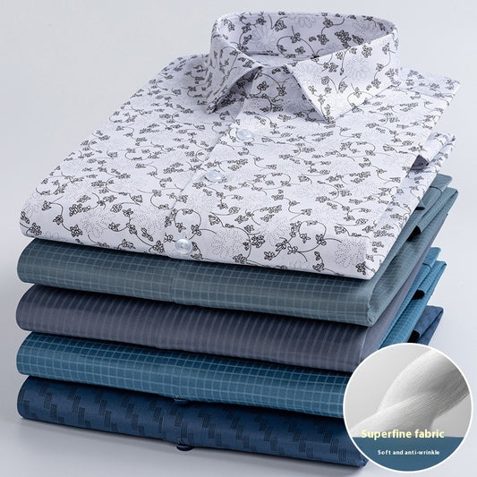 Spring And Autumn Fashion Floral Youth Men's Long-sleeved Shirt