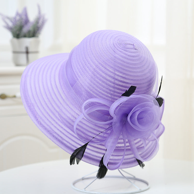 Organza Top Hat New Spring And Summer Feather