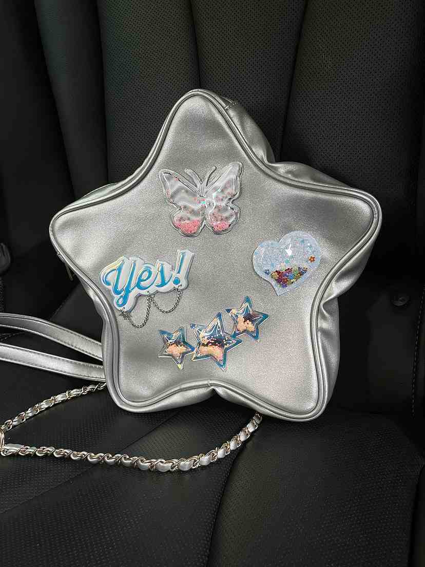 Laser XINGX Five-pointed Star Shiny Letter Love Messenger Bag