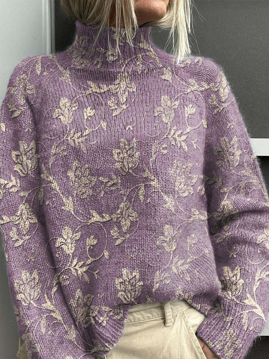 Dame enkel printet afslappet frakke cardigan sweater