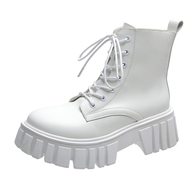 Women's Fashion Personality Thick Sole Lace Up Martin Boots