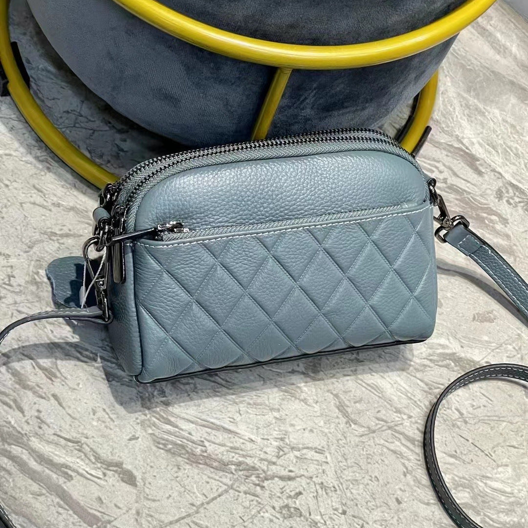 Women's Fashionable And Versatile Head Layer Cowhide Leather Crossbody Shoulder Bag