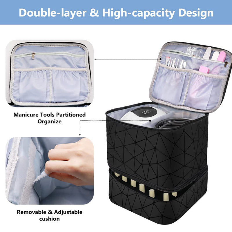Nail Polish Essential Oil Storage Bag Portable Double Layer Makeup Storage Box