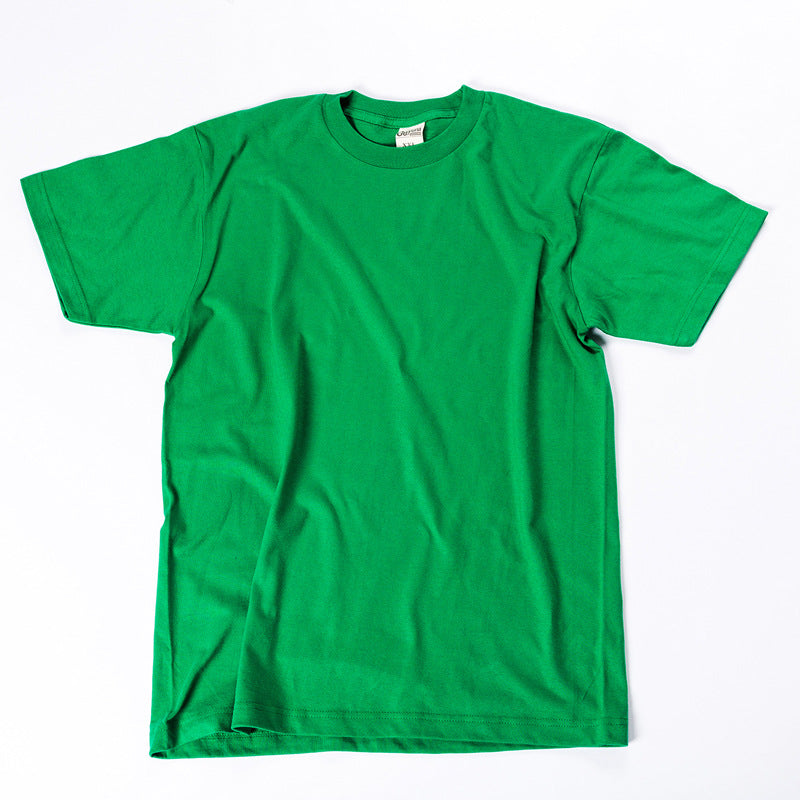 Ensfarvede T-shirts med korte ærmer til mænd og kvinder i bomuld