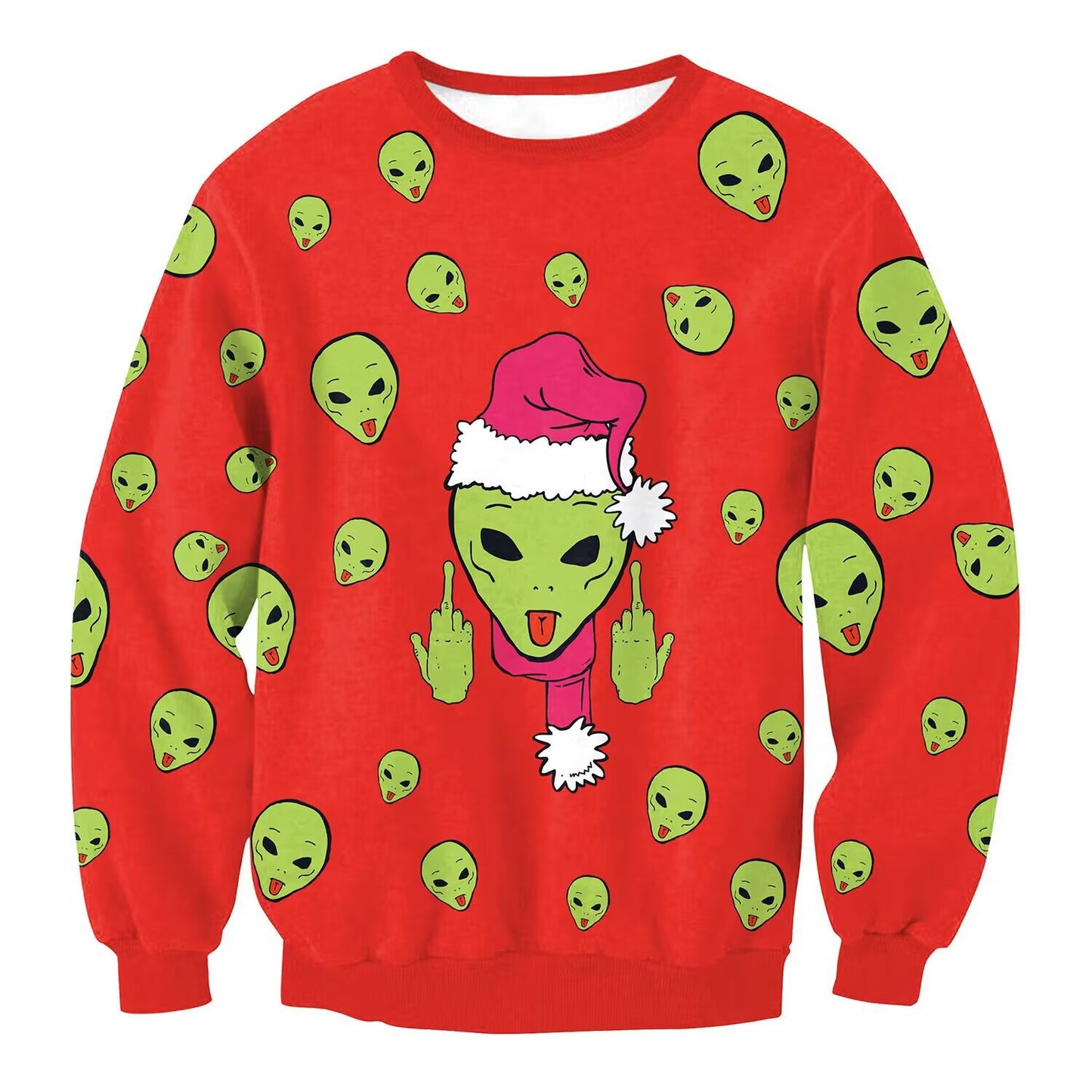 Men's And Women's 3D Printed Christmas Round Neck Sweater