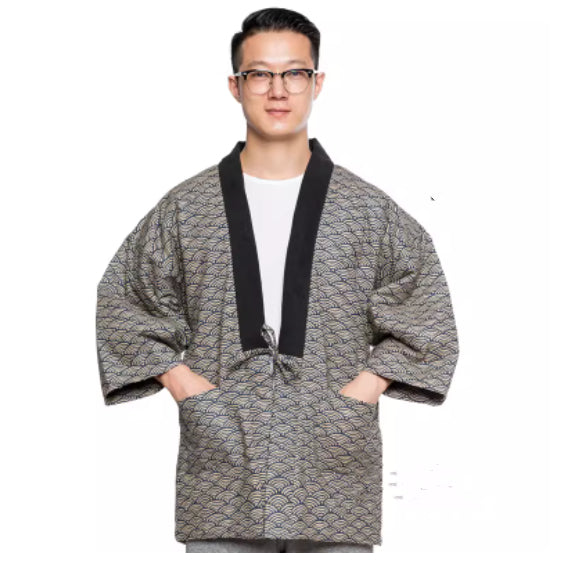 New Japanese-style Half-wrap Cotton Coat Warm Padded Cotton Outerwear With A Quilted Design