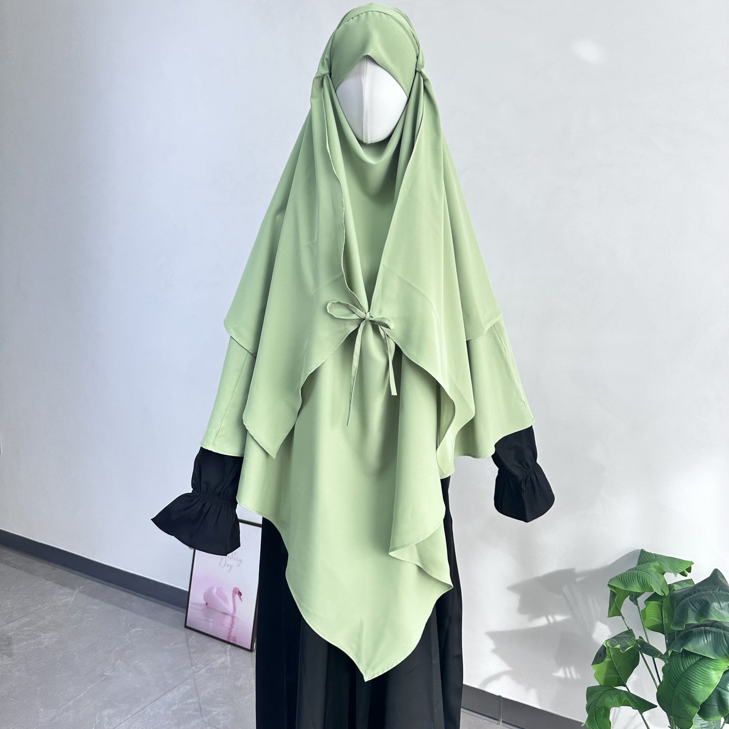 Middle East Turkey Solid Color Double-layer Headscarf