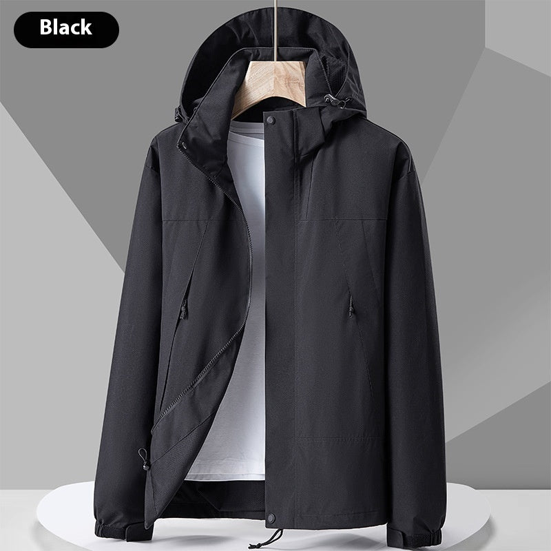 Hættetrøje Windbreaker Unisex Modstandsdygtig Jakke Med Lynlås Og Farveblokke Med Lommer Vandafvisende Overtøj Til Kvinder Mænd Tøj