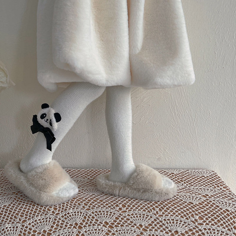 Autumn And Winter Cute Panda Bow Female Thermal Pantyhose