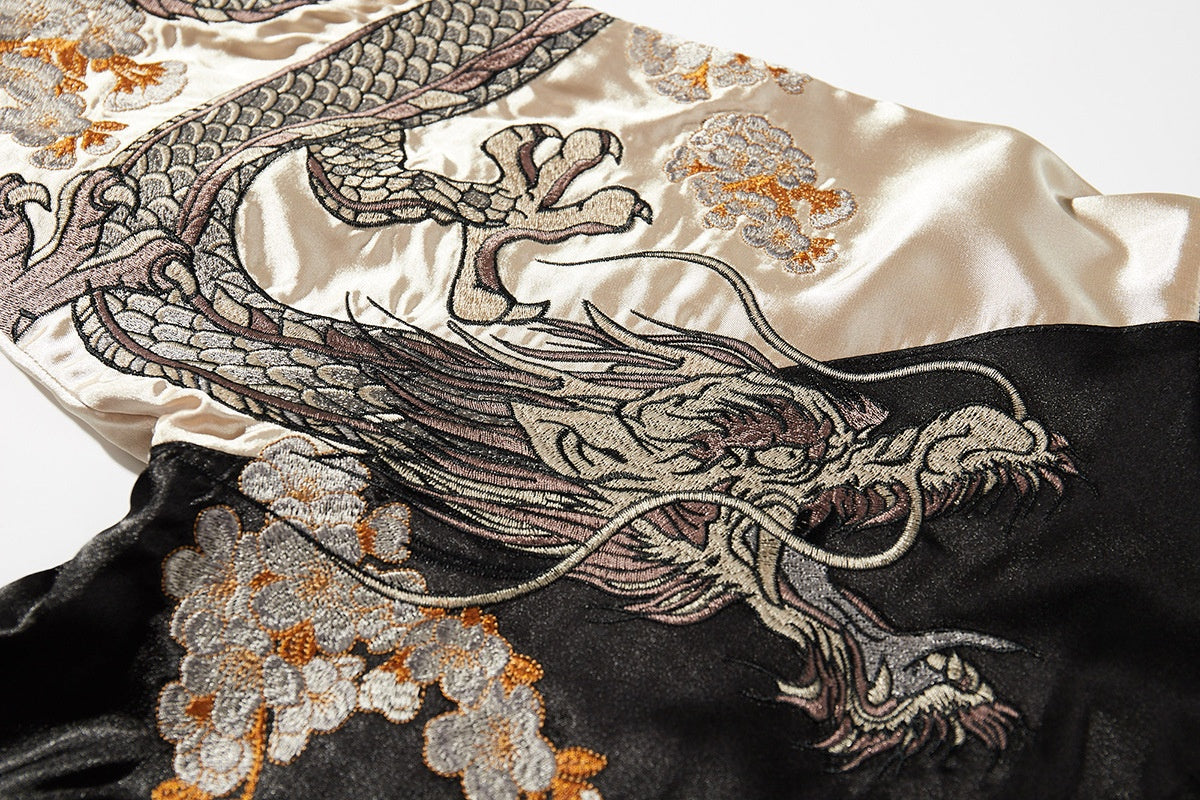 Mens Polyester Chinese Style Embroidered Jacket