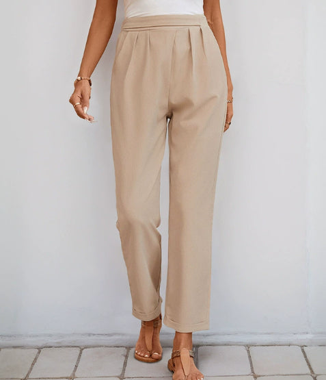 Solid Color Simple Basic Trousers