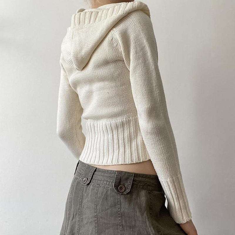 Street Babes Retro High Waist Pocket Hooded Sweater