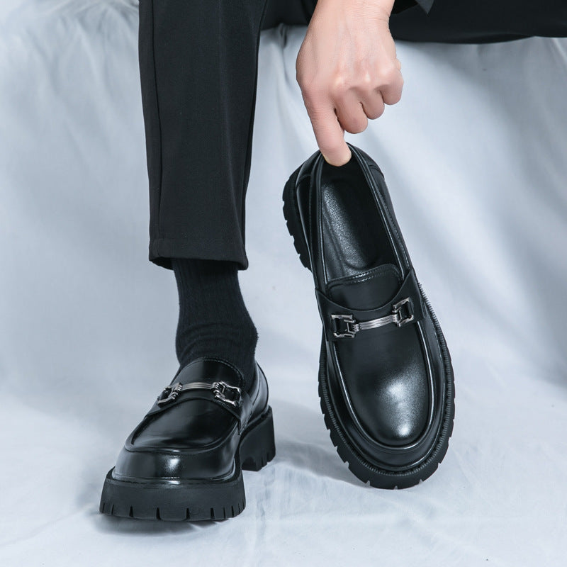 Herre Slip-on Plateausko Fritids Mokkasiner i Læder