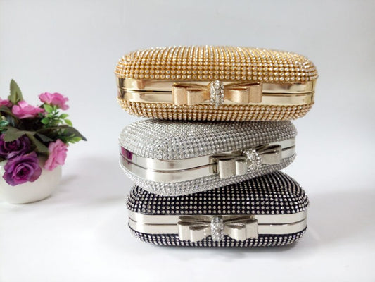 Dame Diamantkæde Banket Clutch Aften Rhinestone Taske