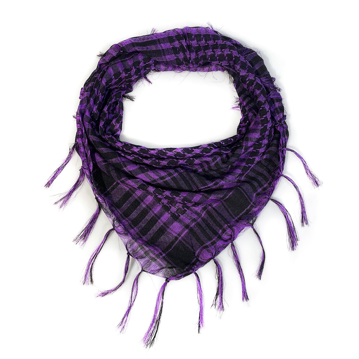 Network Silk Houndstooth Square Keffiyeh Military Fans Tactical Tassel Desert Scarf