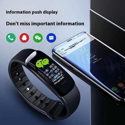 C1 Blood Pressure Heart Rate Waterproof Color Screen Bluetooth Pedometer Sports Watch