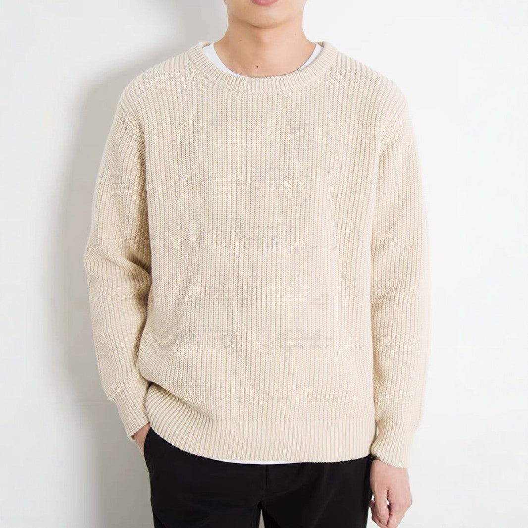 Wool Sweater Foreign Trade Gray Black Round Neck Loose Pullover Knitwear Unisex