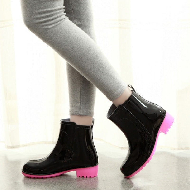 Short Tube Non-slip Adult Waterproof Shoes Women Fashion Plus Velvet