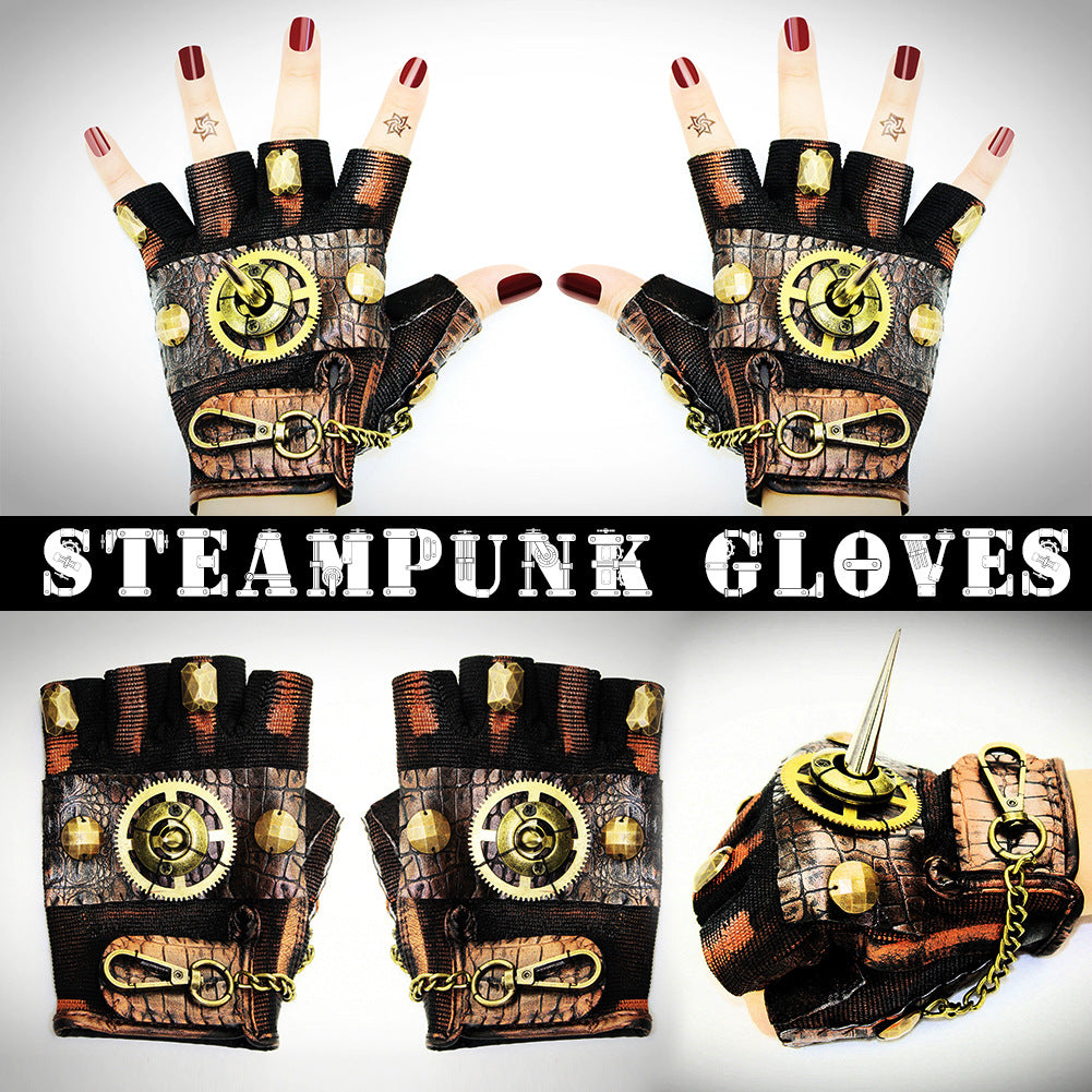 Steampunk Rock Lokomotiv Halvfingerhandsker Udendørs