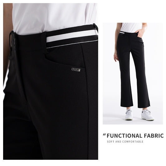 Women's Slightly Flared Elastic Elastic Waist Sports Trousers