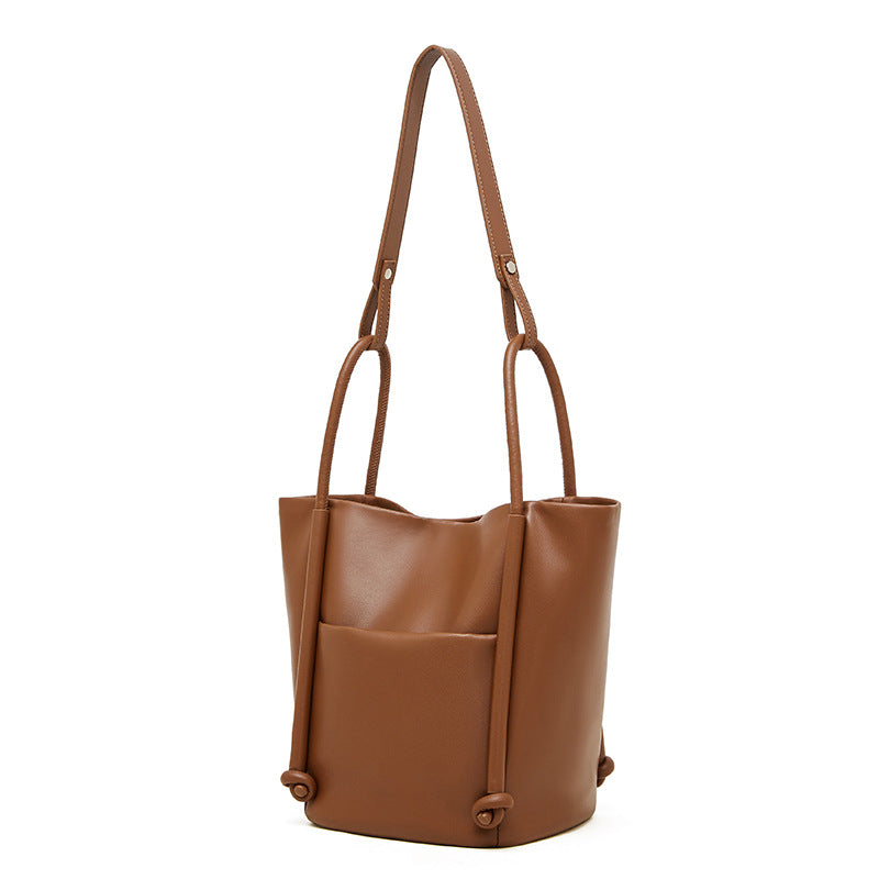 Premium Soft Cowhide Large Capacity Tote Bag Simple